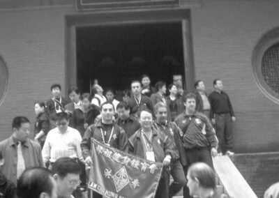 Leon Dogan and Lam Chos son in law Wong Tong Ching at the Shaolin temple